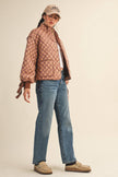 Floral Quilted Jacket Ribbon Sleeve