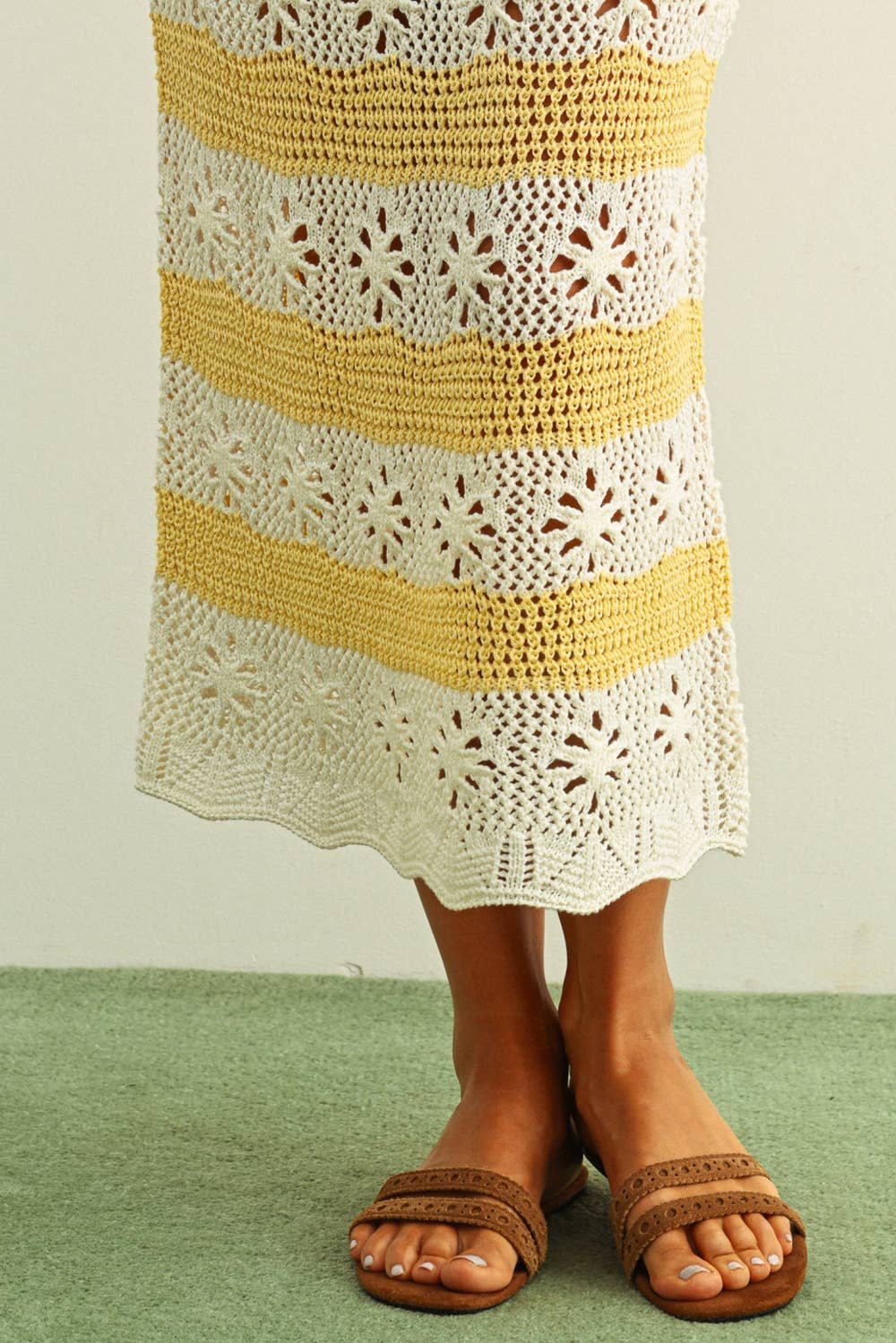 Lemon Cream Midi Skirt