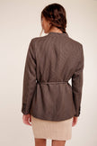 Belted Houndstooth Blazer