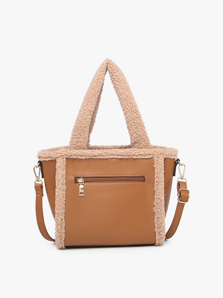 Sherpa Trim Satchel/Crossbody