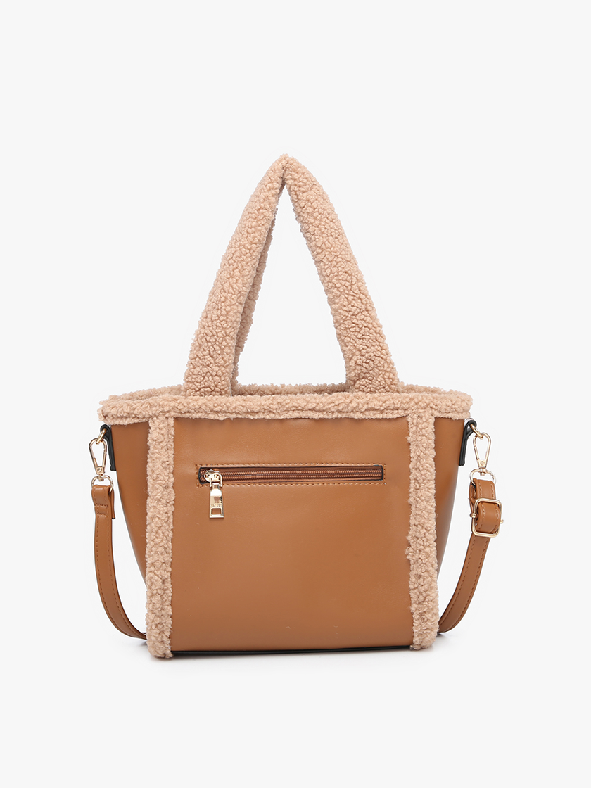 Sherpa Trim Satchel/Crossbody