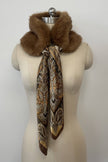 Paisley Faux Fur Collar Scarf