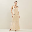 Contrast Trim Knit Maxi Dress