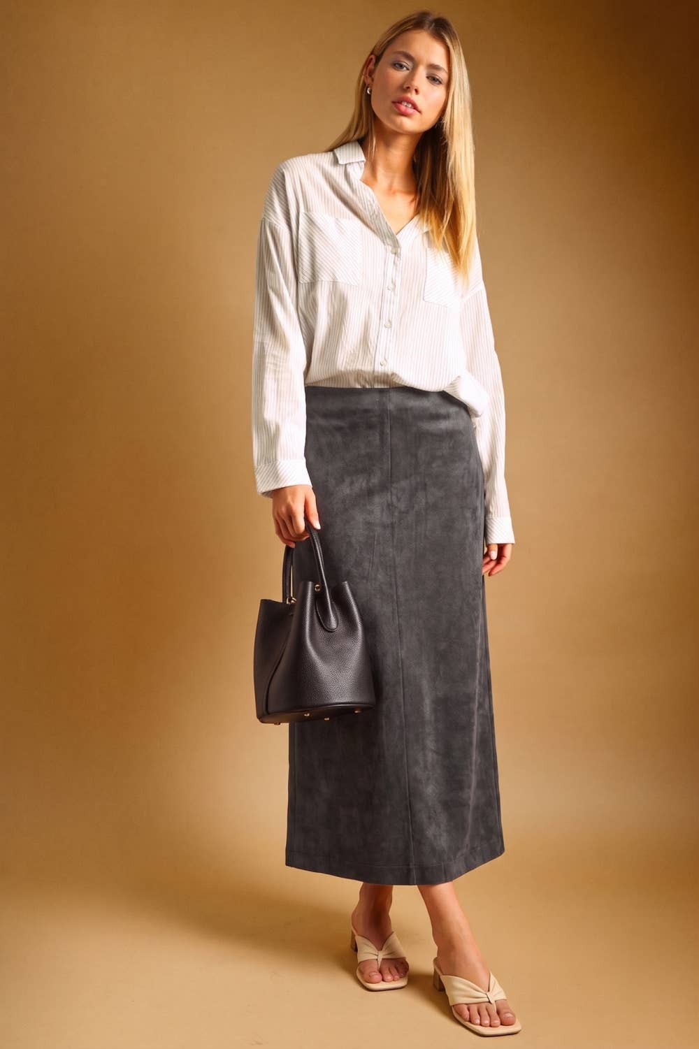 The Oliva Suede Midi