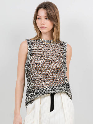 Gradient Knitted Sweater Vest | Lemon/Black