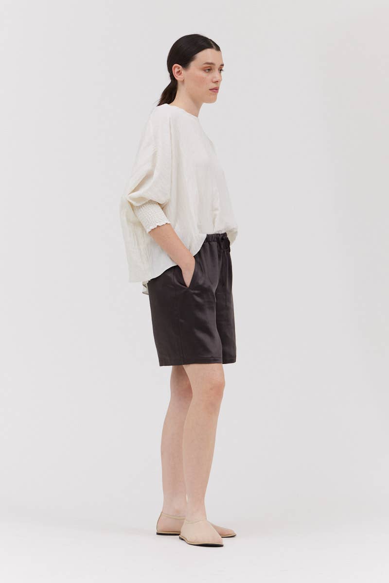 Satin Shorts |  Espresso