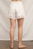 Patch Crochet Trim Shorts