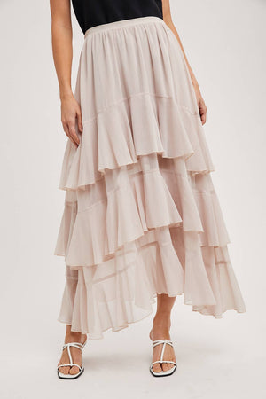 Petal Ruffle Maxi Skirt