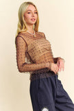 Pearl Embellished Mesh Top