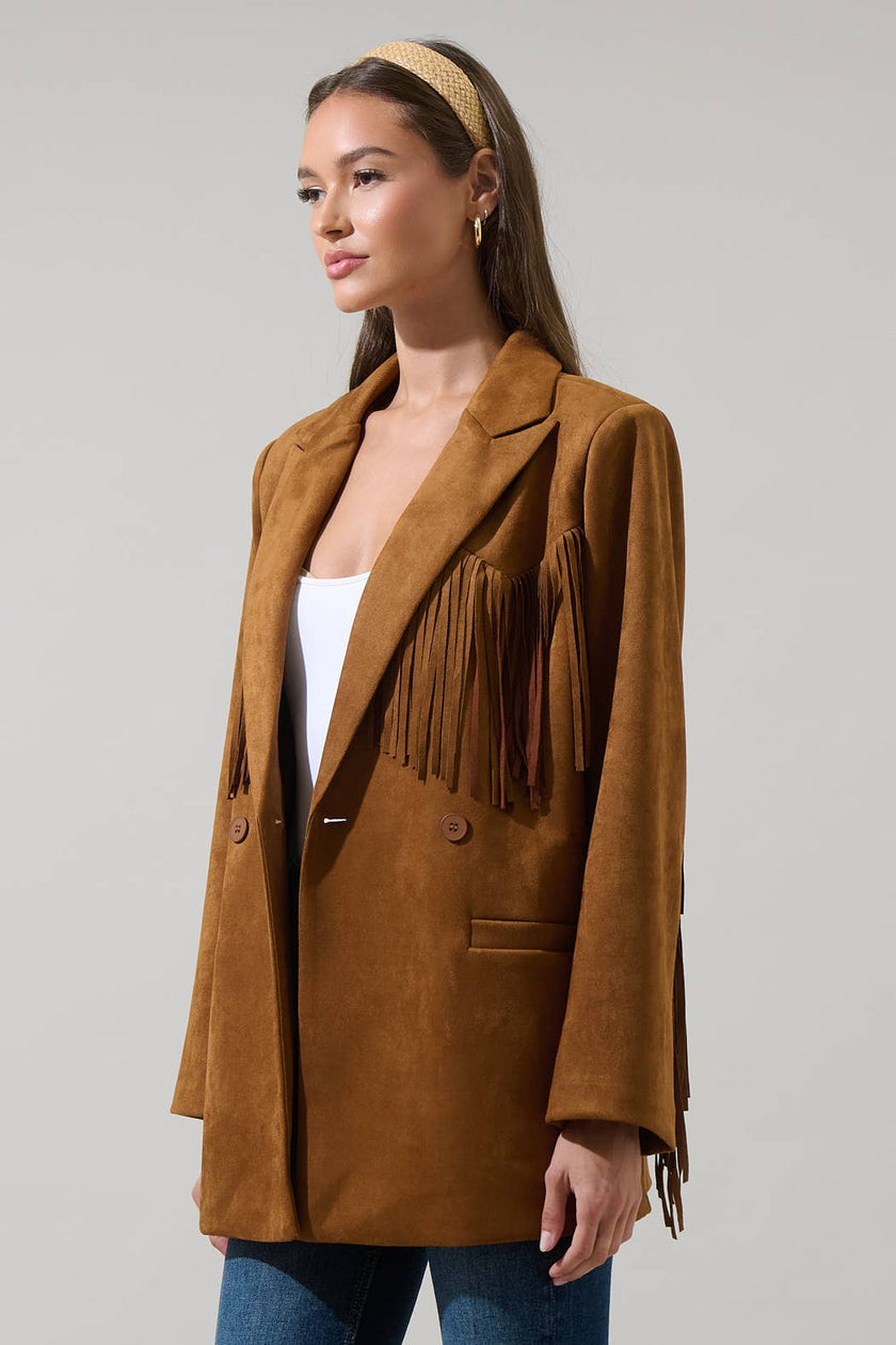 Rufina Fringe Collared Jacket