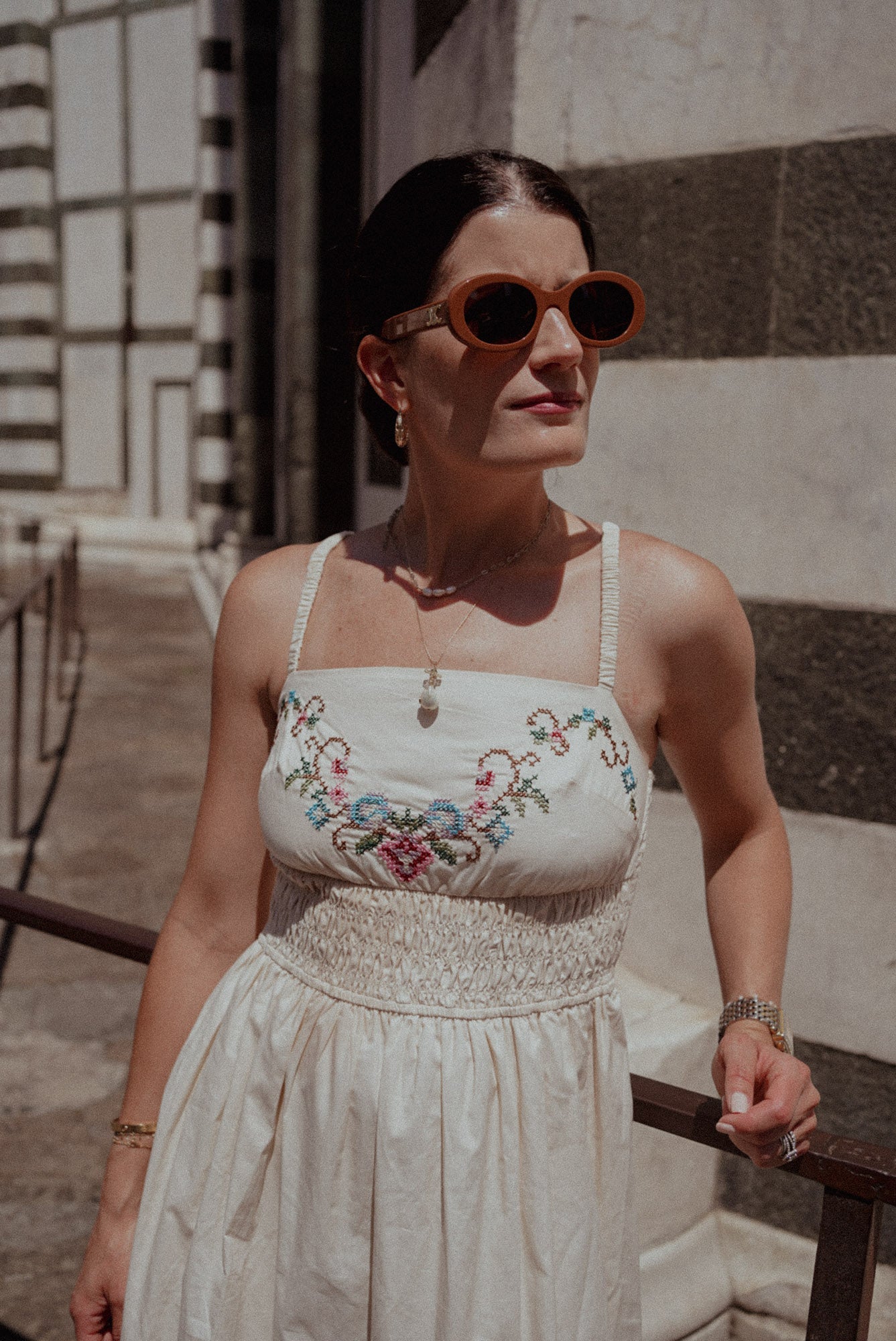 Embroidered Eyelet Dress