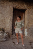 Scallop Lace Trip Peplum Hem Top | Ash Olive