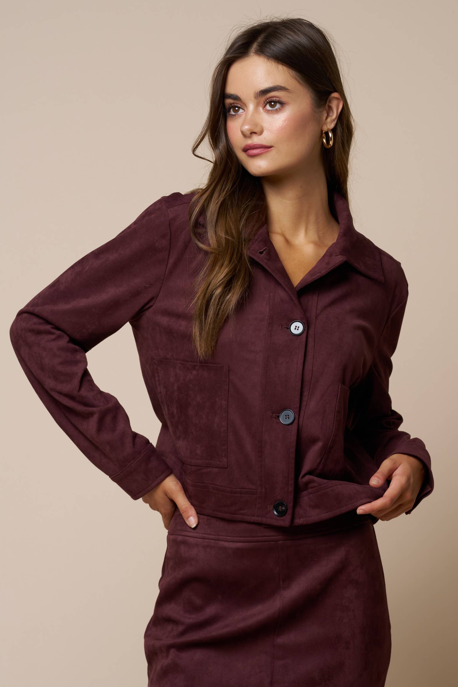 The Merlot Suede Jacket
