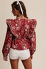 Victorian Floral Ruffle Blouse
