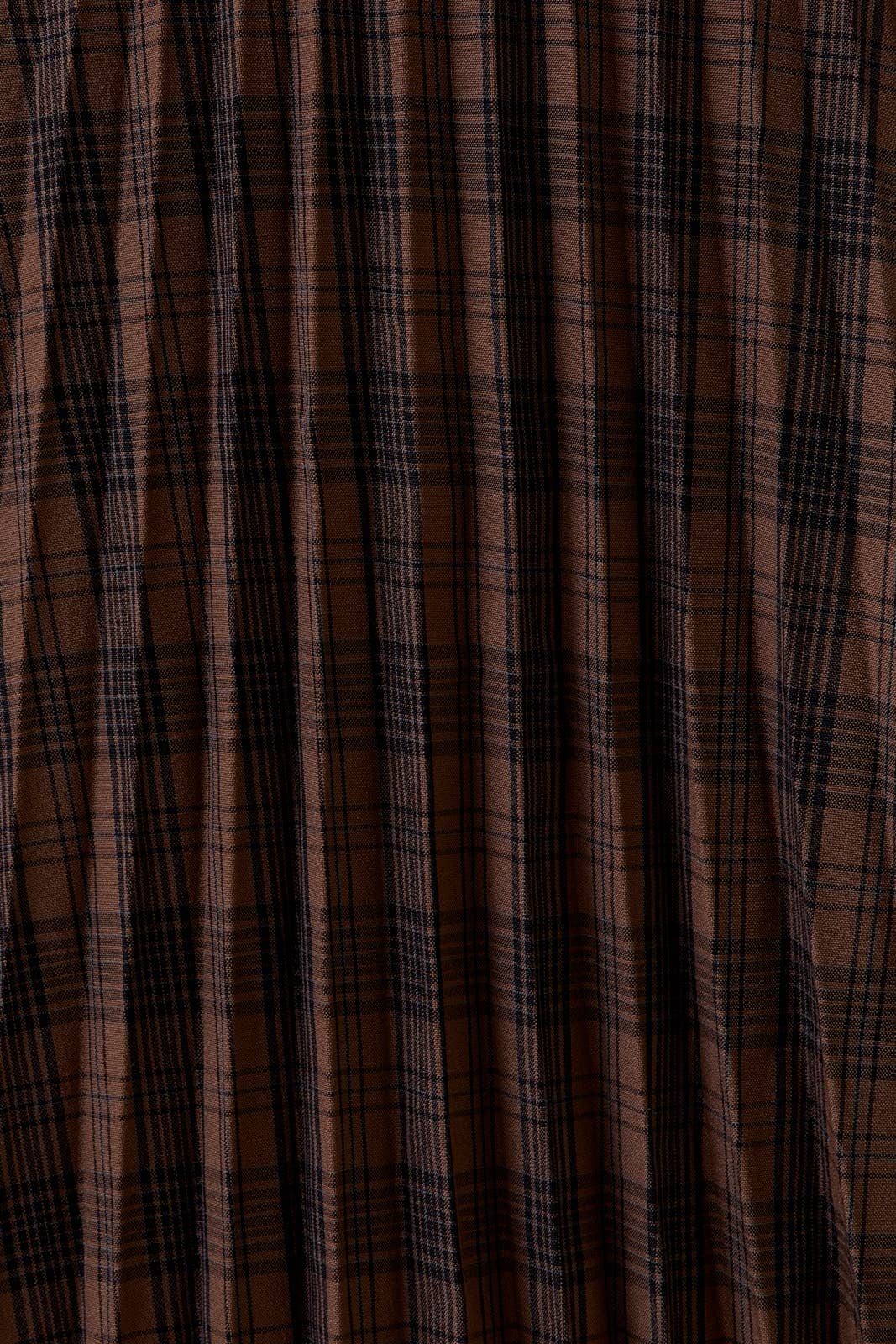 Plaid Pleated Midi Skirt