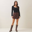 Vegan Suede Skort