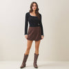 Vegan Suede Skort