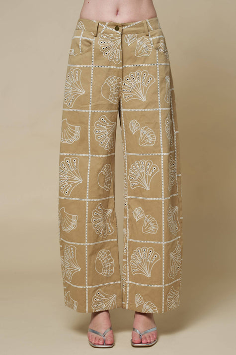 Sea Motif Barrel Pants