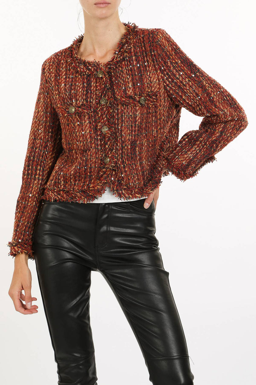 Sequined Tweed Jacket