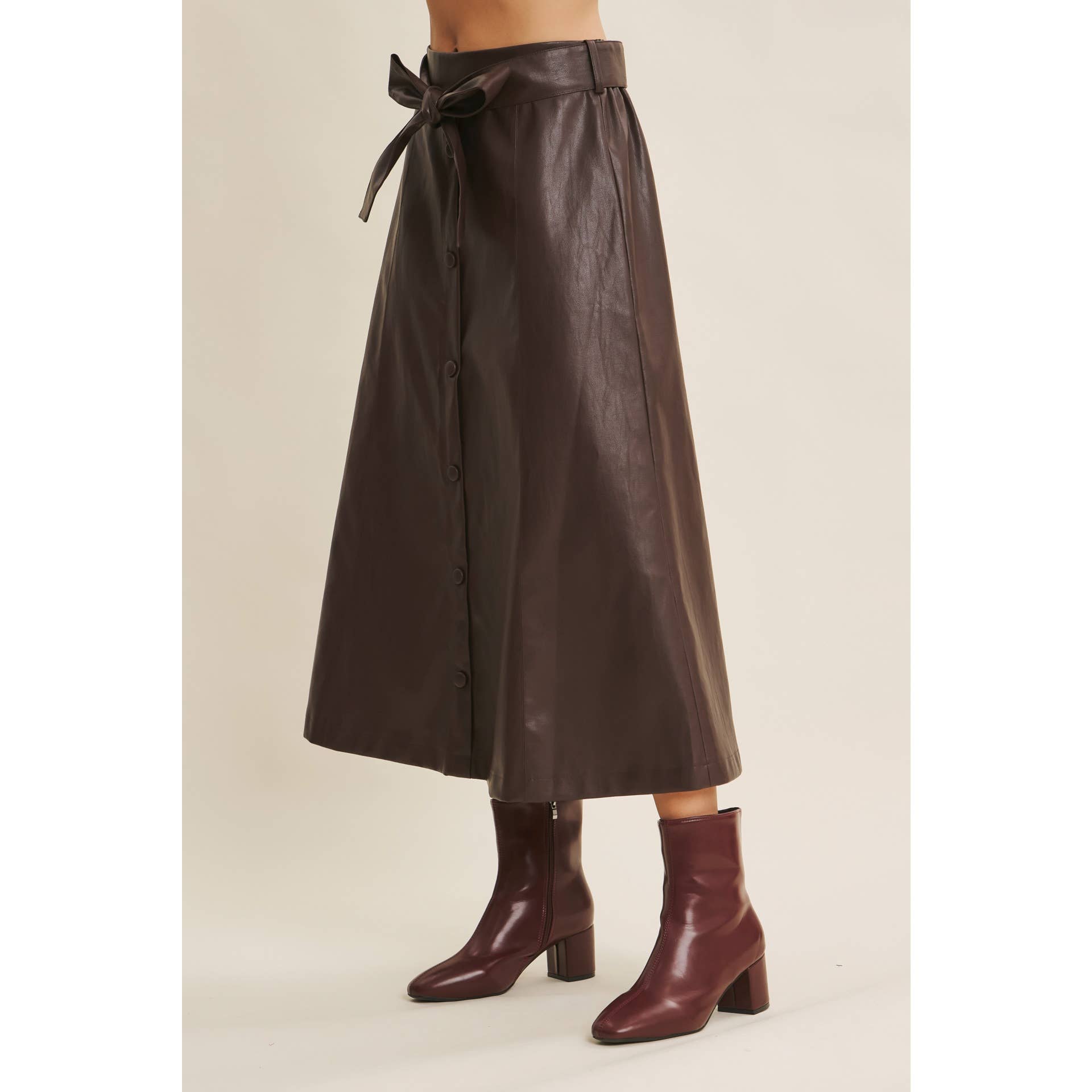 Cioccolato Faux Leather Skirt