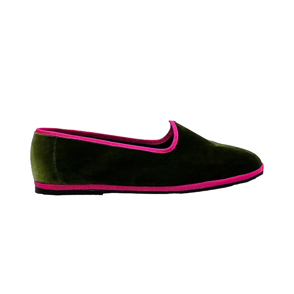 Venetian Slippers- Pink and Olive