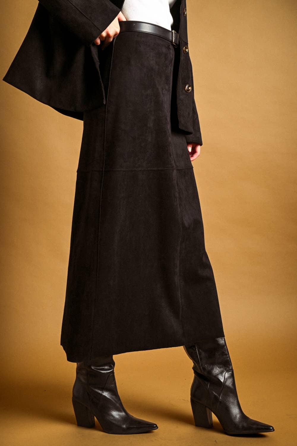 The Noir Suede Skirt