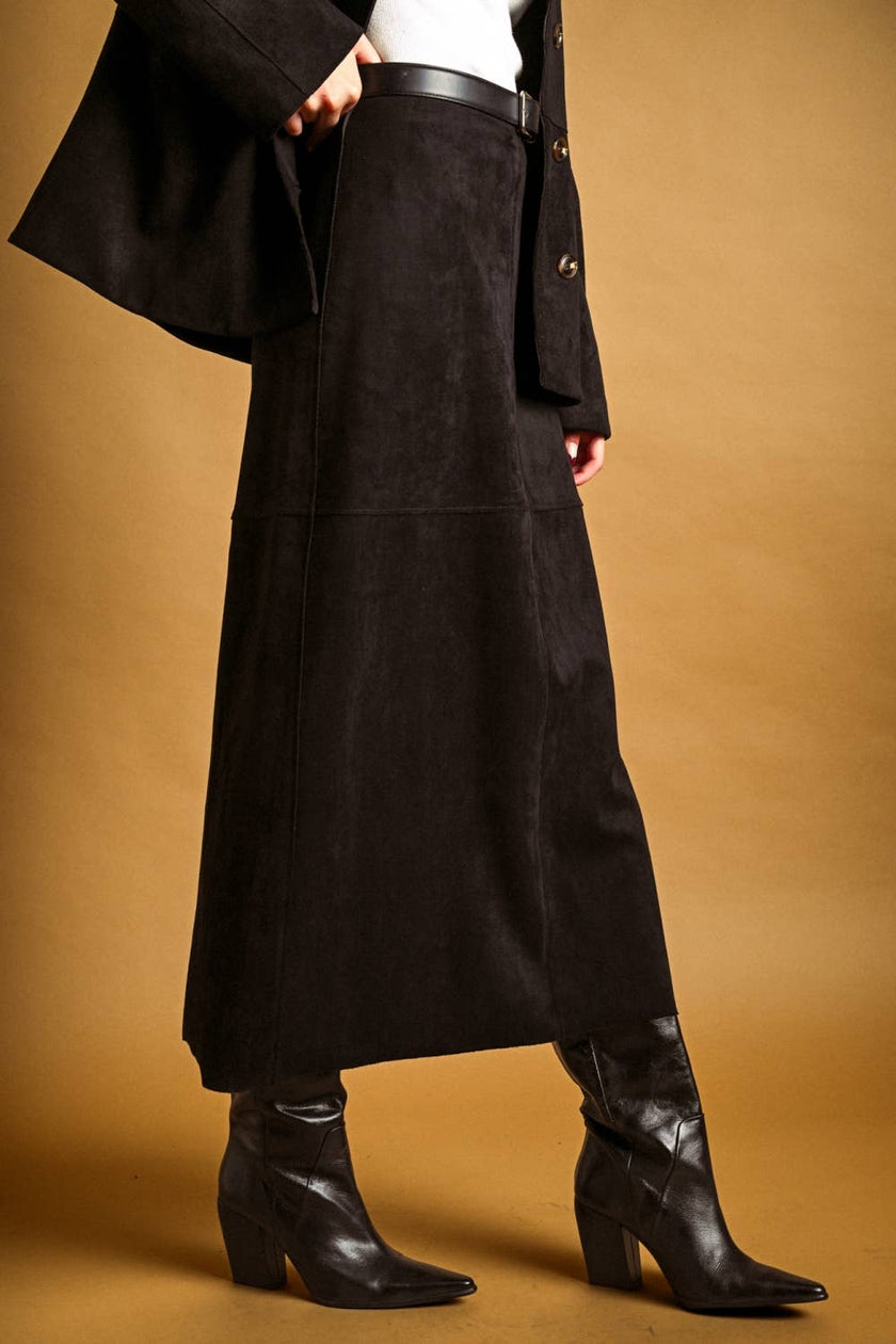The Noir Suede Skirt