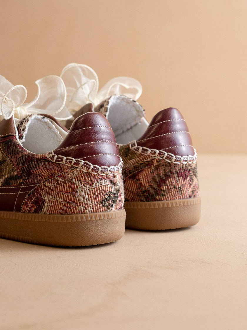 The Dalia | Mauve Tapestry Lace Up Sneaker