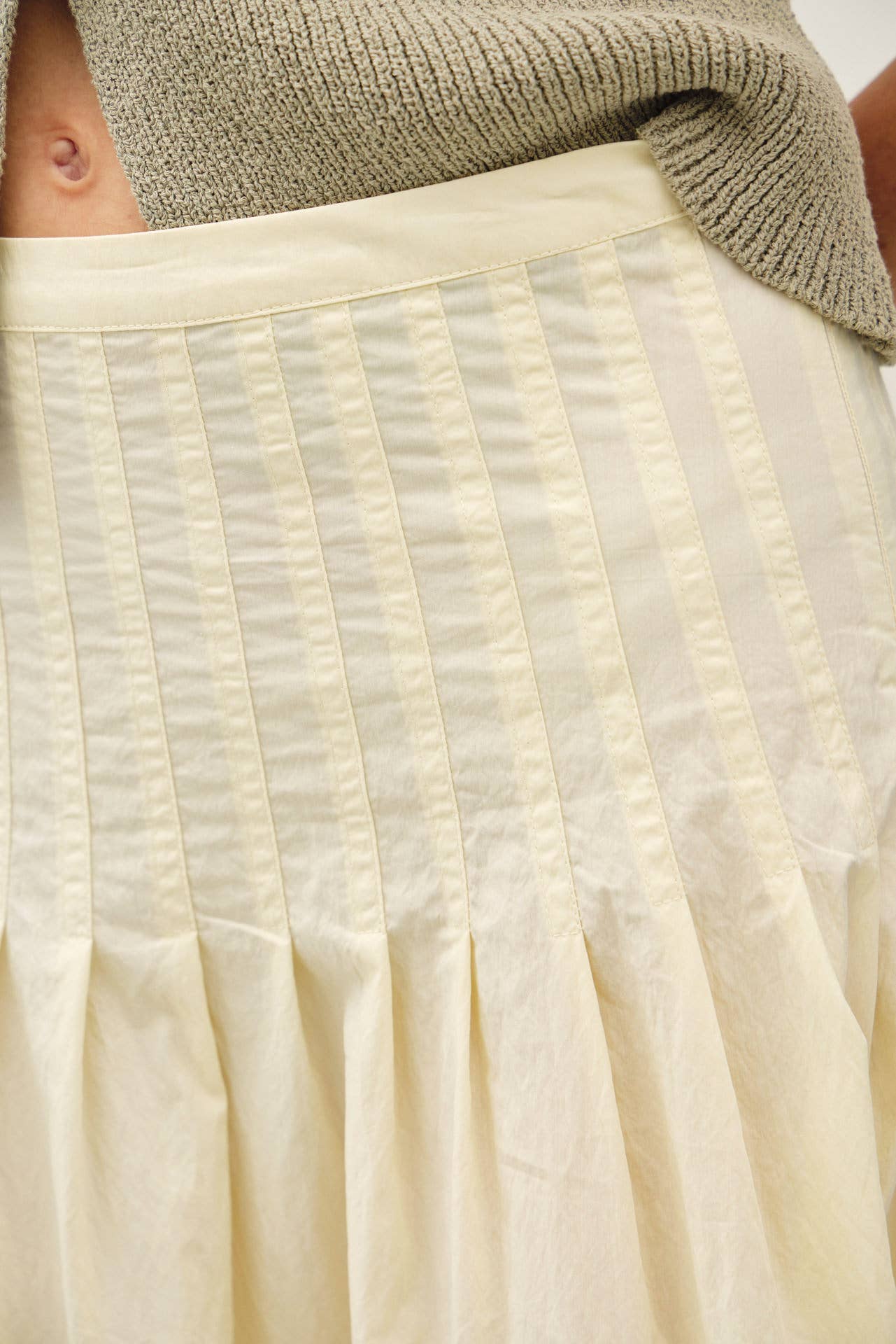 The Palazzo Pleat Midi Skirt
