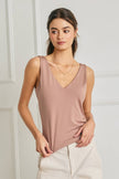 V Neck Double Faced Top