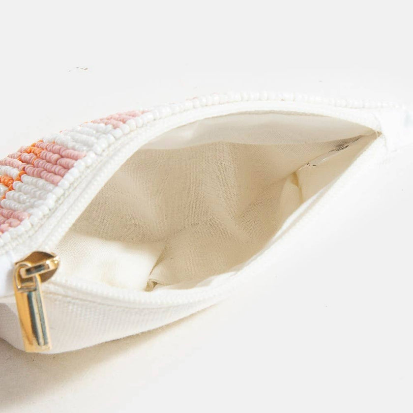 Spritz Please Stripped Seed Beaded Coin Purse