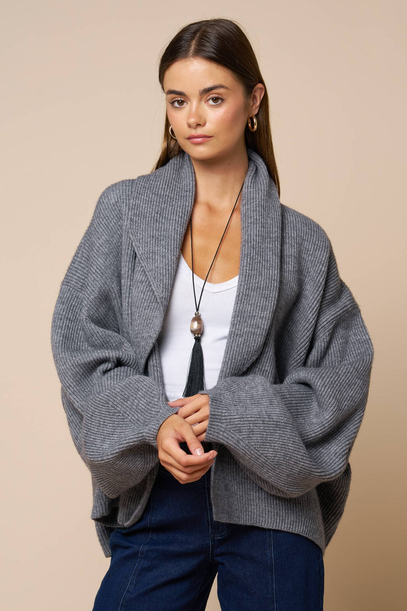 Shawl Collar Wrap Knit Cardigan