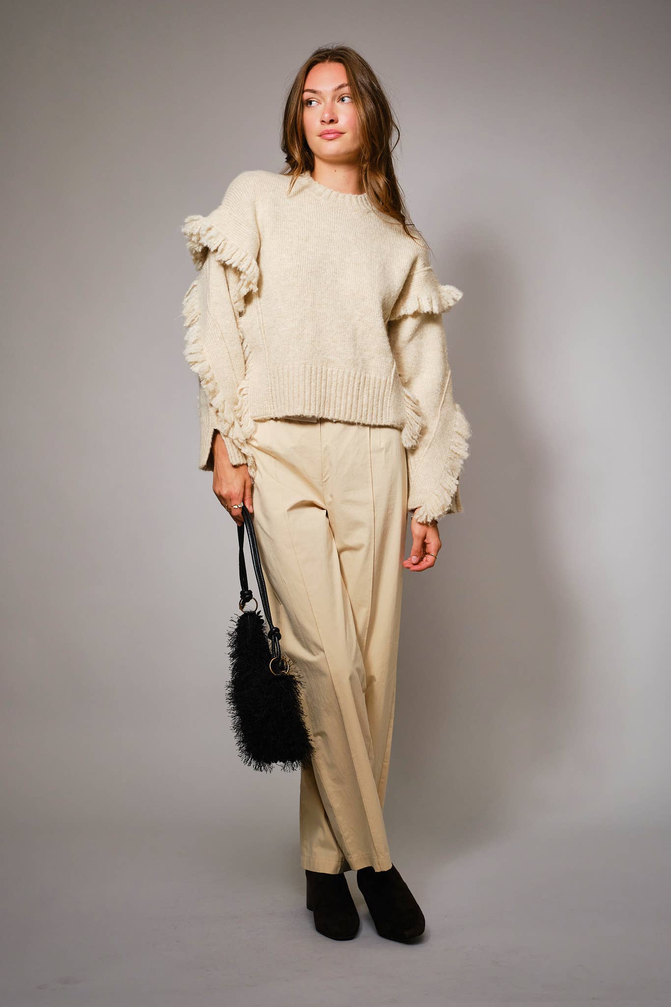 Fringe Detail Pullover Sweater