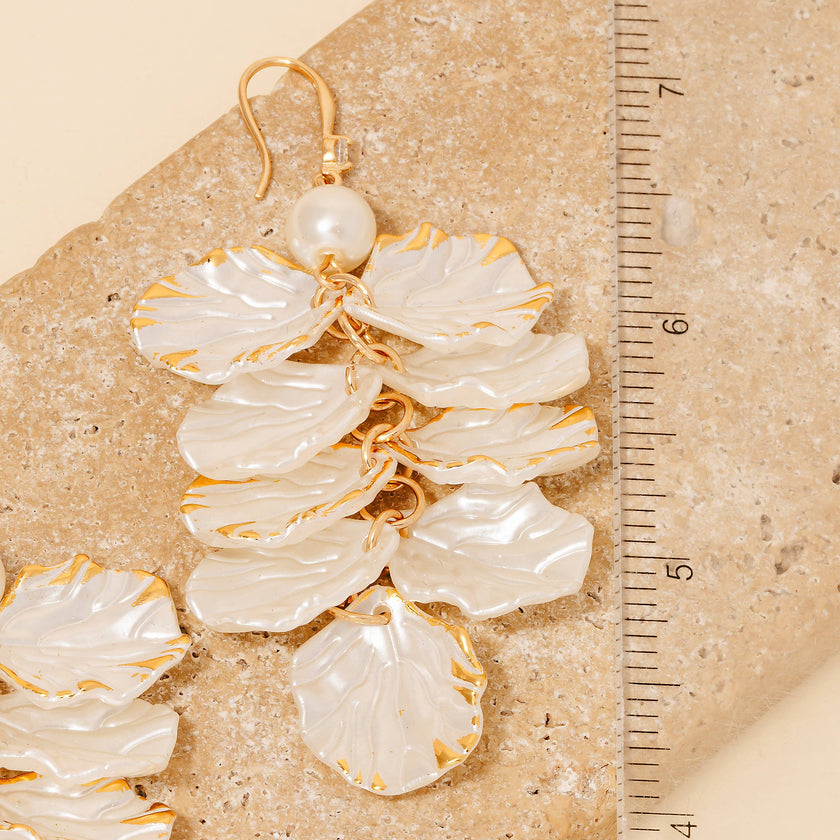 Acrylic Pearl Petals Dangle Earrings