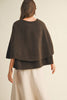 Button Closure Cape Cardigan | Espresso