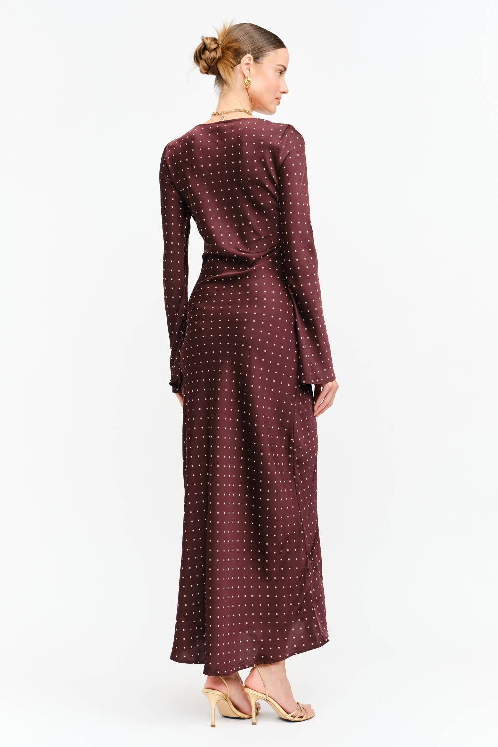 Georgie Burgundy Dot Dress