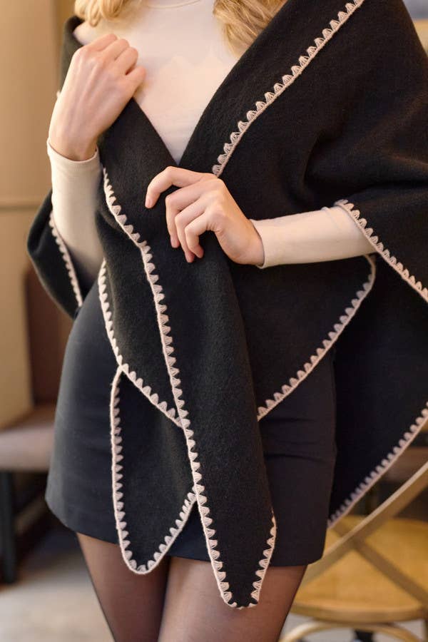 Elodie Knitted Triangle Shawl Wrap