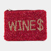 Wines Seed Beaded Coin Purse