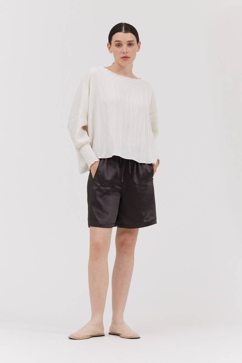 Satin Shorts |  Espresso