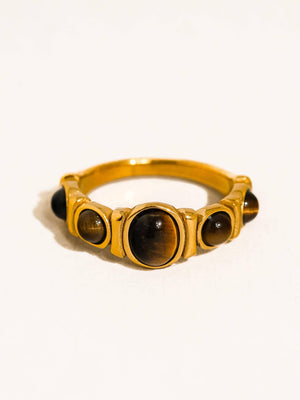 Gold Plated Tiger Eye Ring
