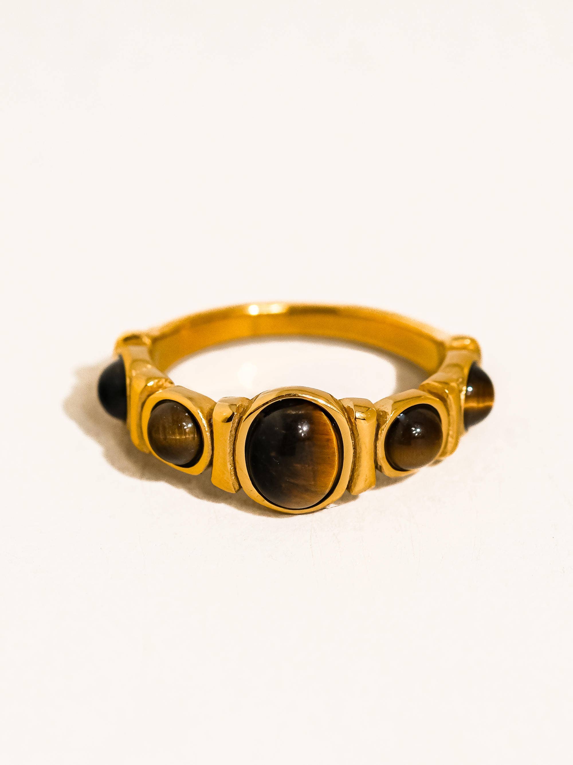 Gold Plated Tiger Eye Ring