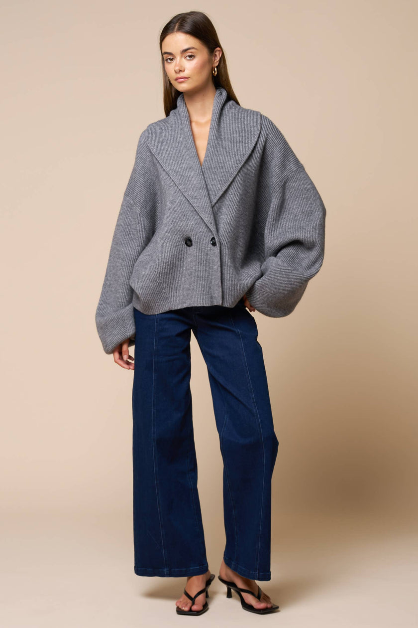Shawl Collar Wrap Knit Cardigan