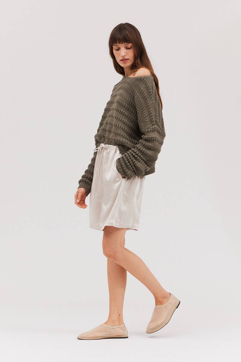 Satin Shorts |  Espresso