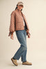 Floral Quilted Jacket Ribbon Sleeve