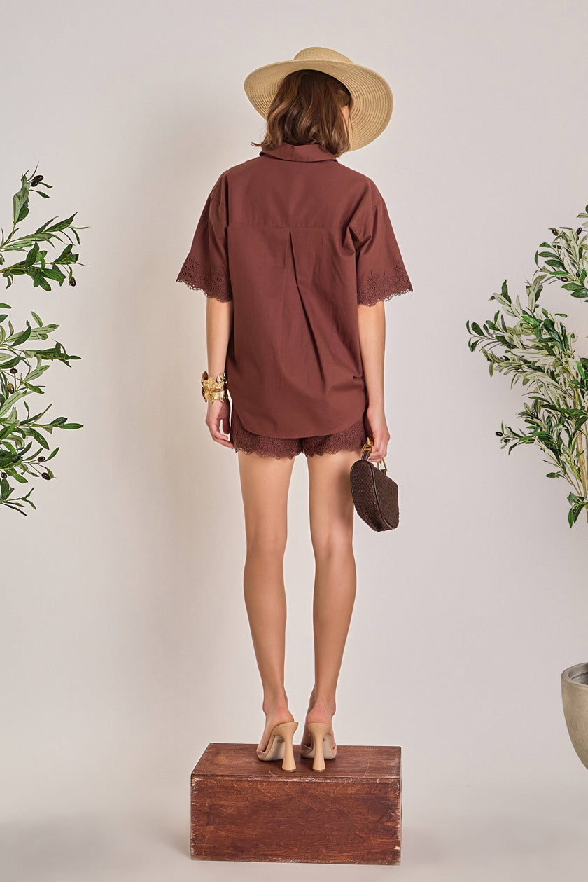 the Midnight Lace Linen Lace Shirt