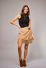 Fringe Buckle Wrap Mini Skirt