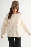 Fringe Detail Cable Knit Sweater