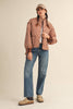 Floral Quilted Jacket Ribbon Sleeve