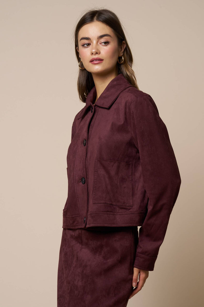 The Merlot Suede Jacket
