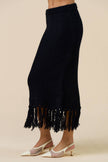 Tassel Trim Knit Skirt